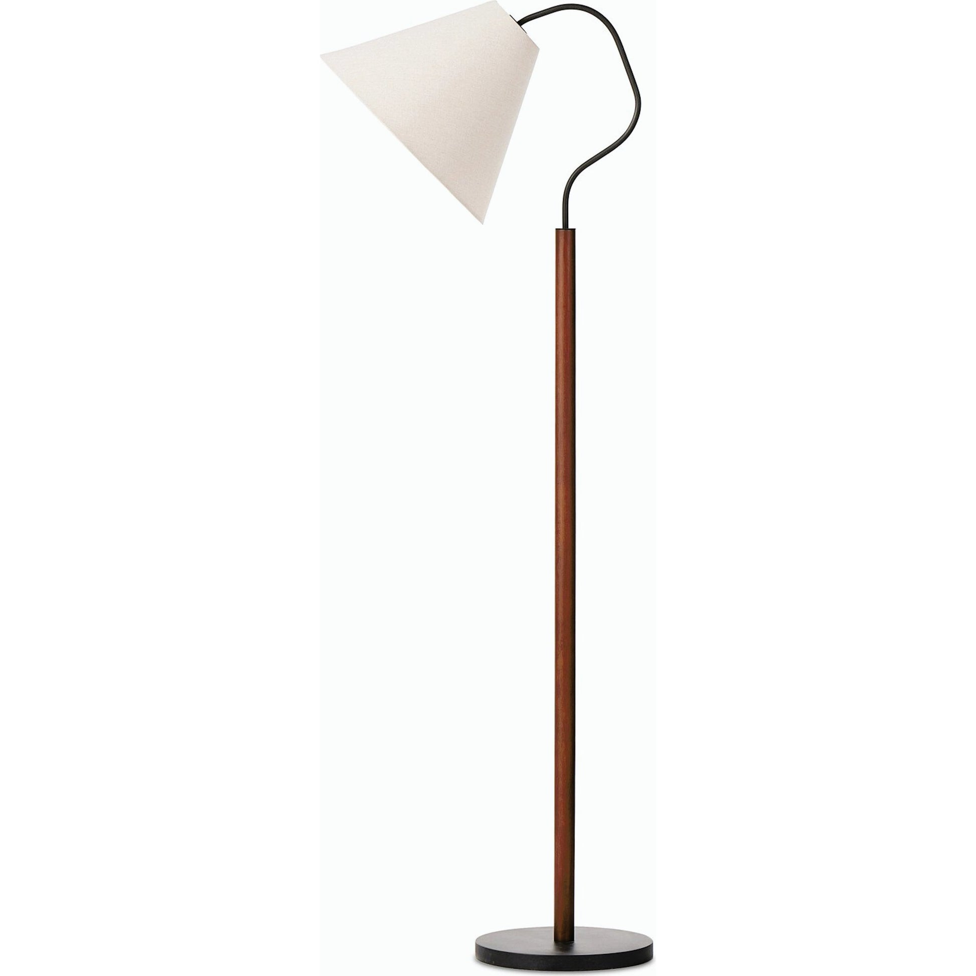 Garner Floor Lamp by Four Hands in powder coated black, brown beech. Made from 100% flax, linen, iron, solid beech in a modern style.