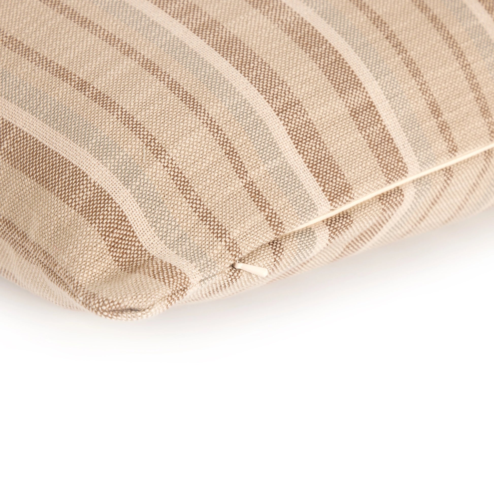 Adobe Stripe Outdoor Pillow by Four Hands in adobe stripe. Made from 89.28% poly (uv), 10.72% pcrpoly, down alternative fiber, 100% polyester in a unique style.