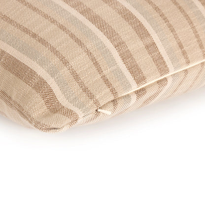 Adobe Stripe Outdoor Pillow by Four Hands in adobe stripe. Made from 89.28% poly (uv), 10.72% pcrpoly, down alternative fiber, 100% polyester in a unique style.
