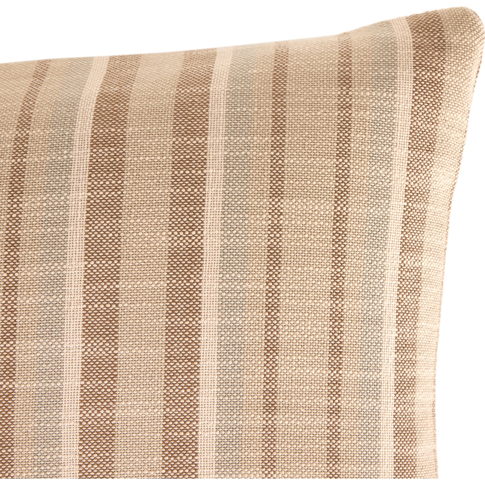 Adobe Stripe Outdoor Pillow by Four Hands in adobe stripe. Made from 89.28% poly (uv), 10.72% pcrpoly, down alternative fiber, 100% polyester in a unique style.