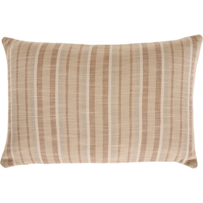 Adobe Stripe Outdoor Pillow by Four Hands in adobe stripe. Made from 89.28% poly (uv), 10.72% pcrpoly, down alternative fiber, 100% polyester in a unique style.