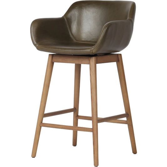 Hannah Swivel Counter Stool by Four Hands. Made from unique in a traditional style.