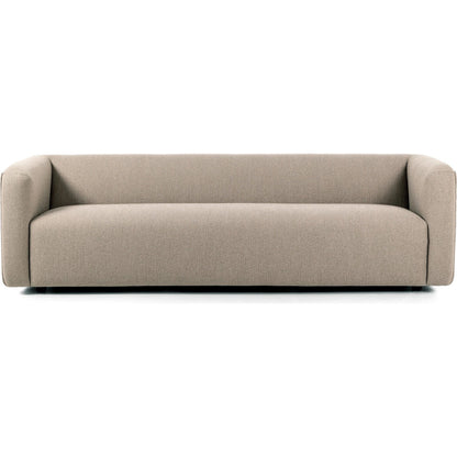 Wellborn Sofa by Four Hands in palermo cognac. Made from top grain leather, poplar plywood, 100% polyester in a modern style.