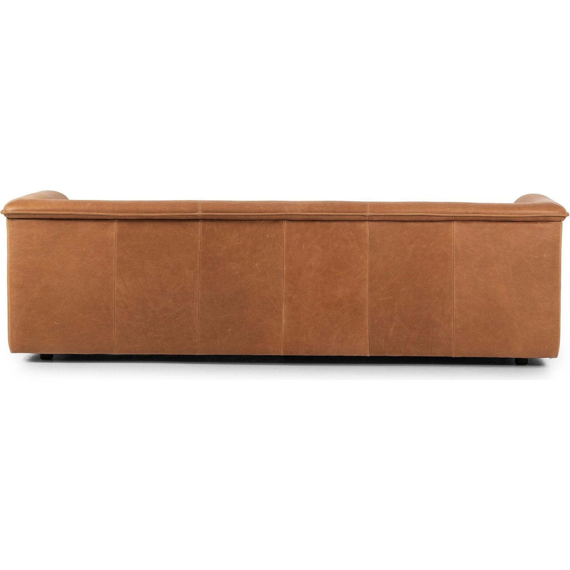 Wellborn Sofa by Four Hands in palermo cognac. Made from top grain leather, poplar plywood, 100% polyester in a modern style.