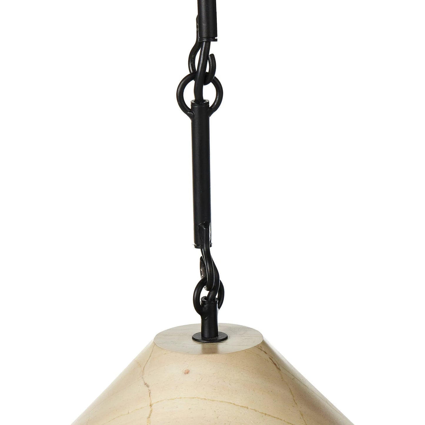 003 SI-2320027 | Closeup | Concetta Pendant by Four Hands in ecru marble solid, matte black. Made from solid marble, iron in a transitional style.