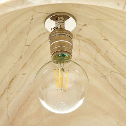 Concetta Pendant by Four Hands in ecru marble solid, matte black. Made from solid marble, iron in a transitional style.