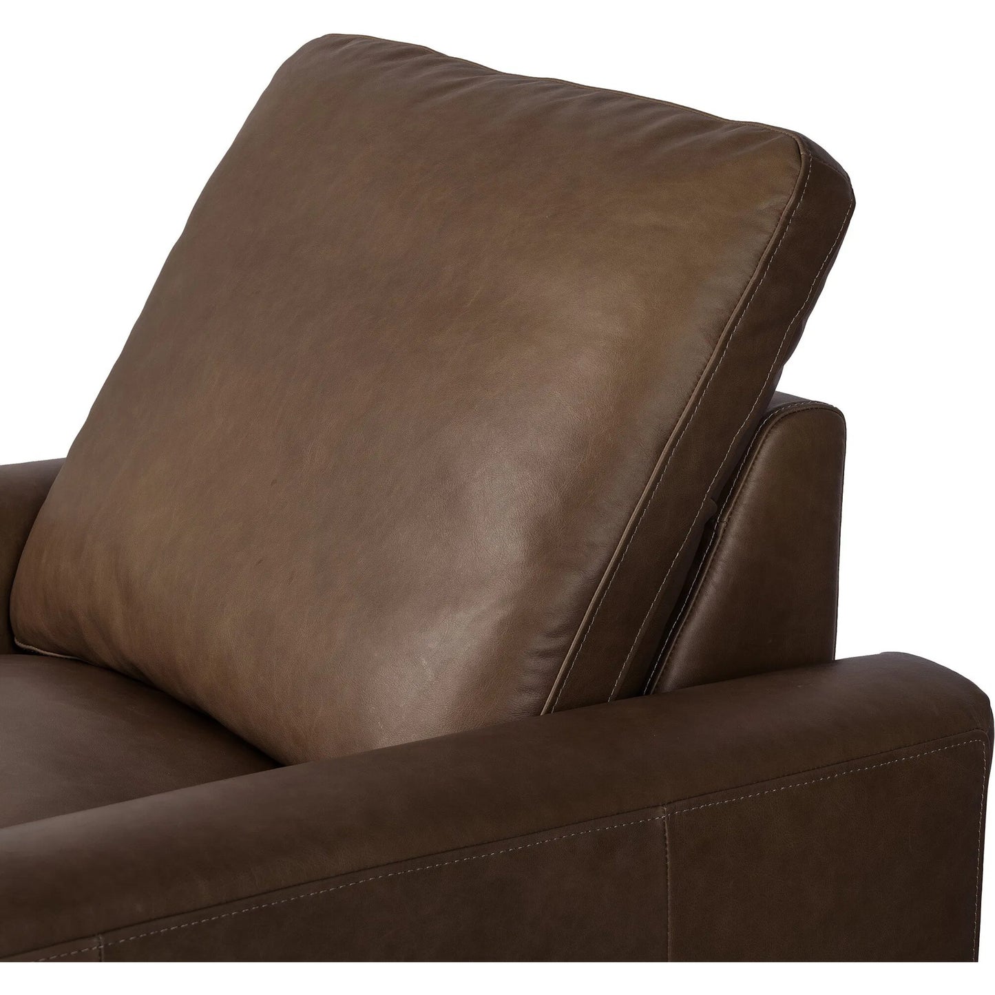 010 SI-2519324 | Closeup | Tillery Power Recliner Accent Chair by Four Hands in sonoma coco. Made from top grain leather in a traditional style.
