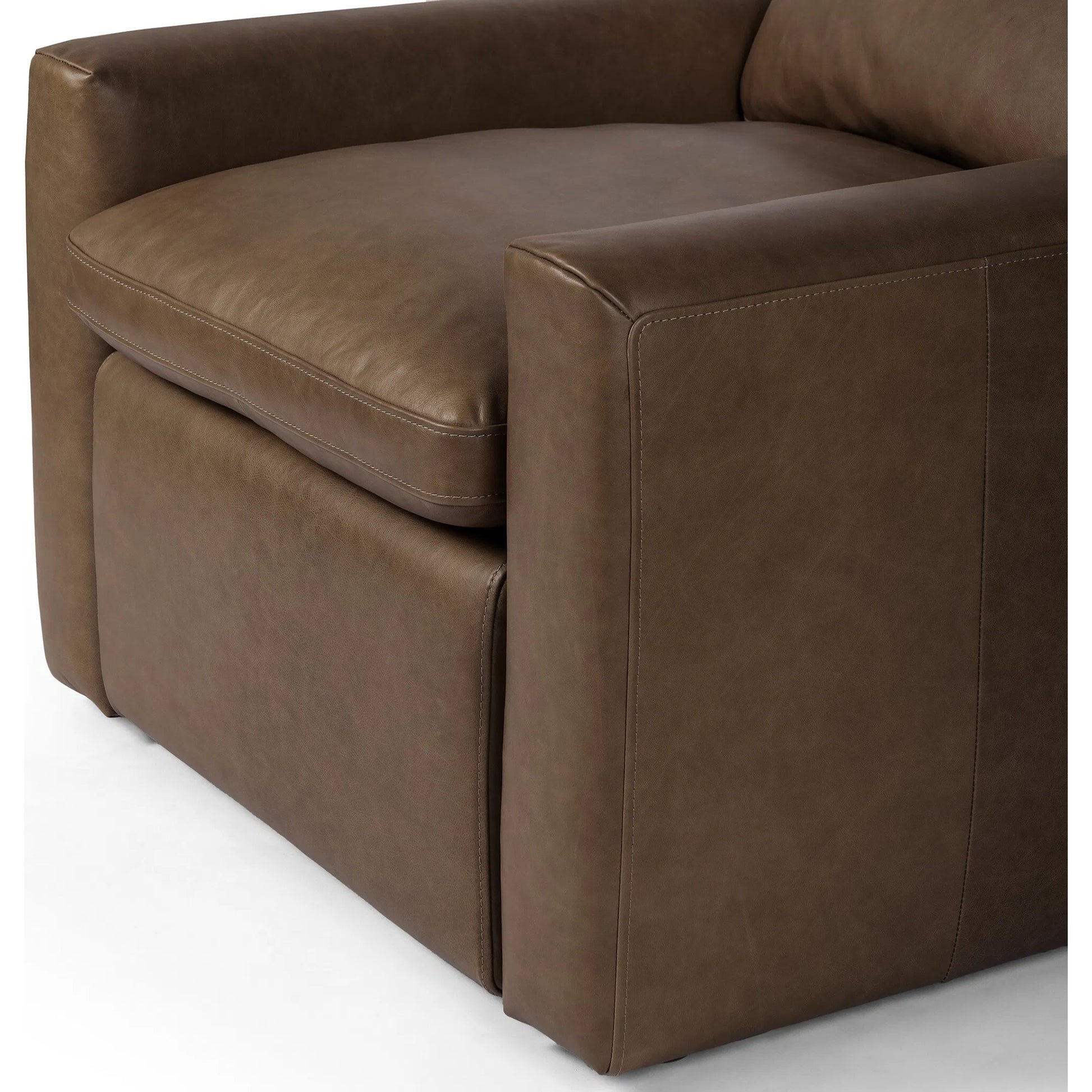 Tillery Power Recliner Accent Chair by Four Hands in sonoma coco. Made from top grain leather in a traditional style.