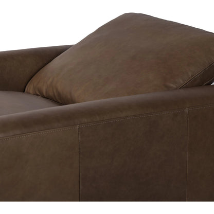 Tillery Power Recliner Accent Chair by Four Hands in sonoma coco. Made from top grain leather in a traditional style.