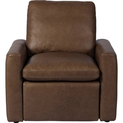 Tillery Power Recliner Accent Chair by Four Hands in sonoma coco. Made from top grain leather in a traditional style.