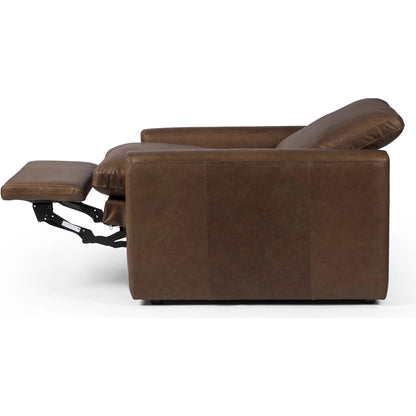 Tillery Power Recliner Accent Chair by Four Hands in sonoma coco. Made from top grain leather in a traditional style.