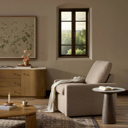 Tillery Power Recliner Accent Chair by Four Hands. Made from 92% polyester, 8% flax, linen in a traditional style.