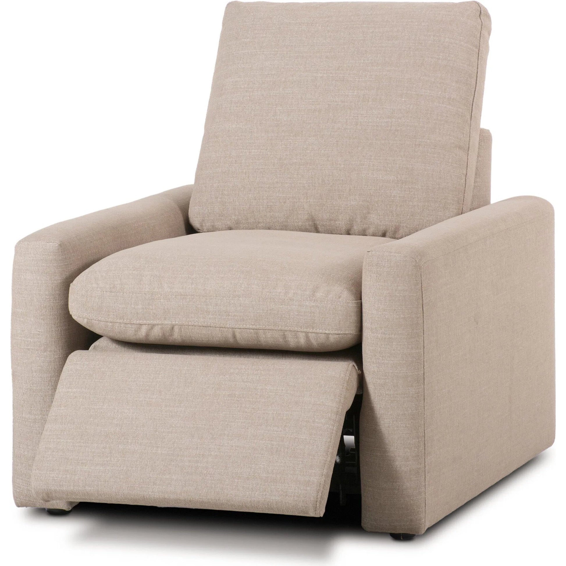 Tillery Power Recliner Accent Chair by Four Hands. Made from 92% polyester, 8% flax, linen in a traditional style.