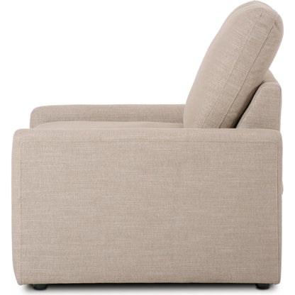 Tillery Power Recliner Accent Chair by Four Hands. Made from 92% polyester, 8% flax, linen in a traditional style.