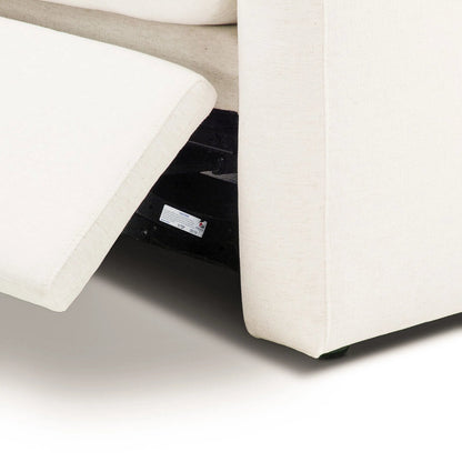 Tillery Power Recliner Accent Chair by Four Hands. Made from 92% polyester, 8% flax, linen in a traditional style.