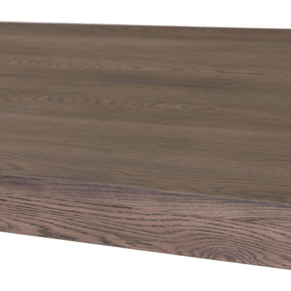 Soho Dining Table by Four Hands in aged natural oak veneer. Made from oak veneer, solid oak in a unique style.