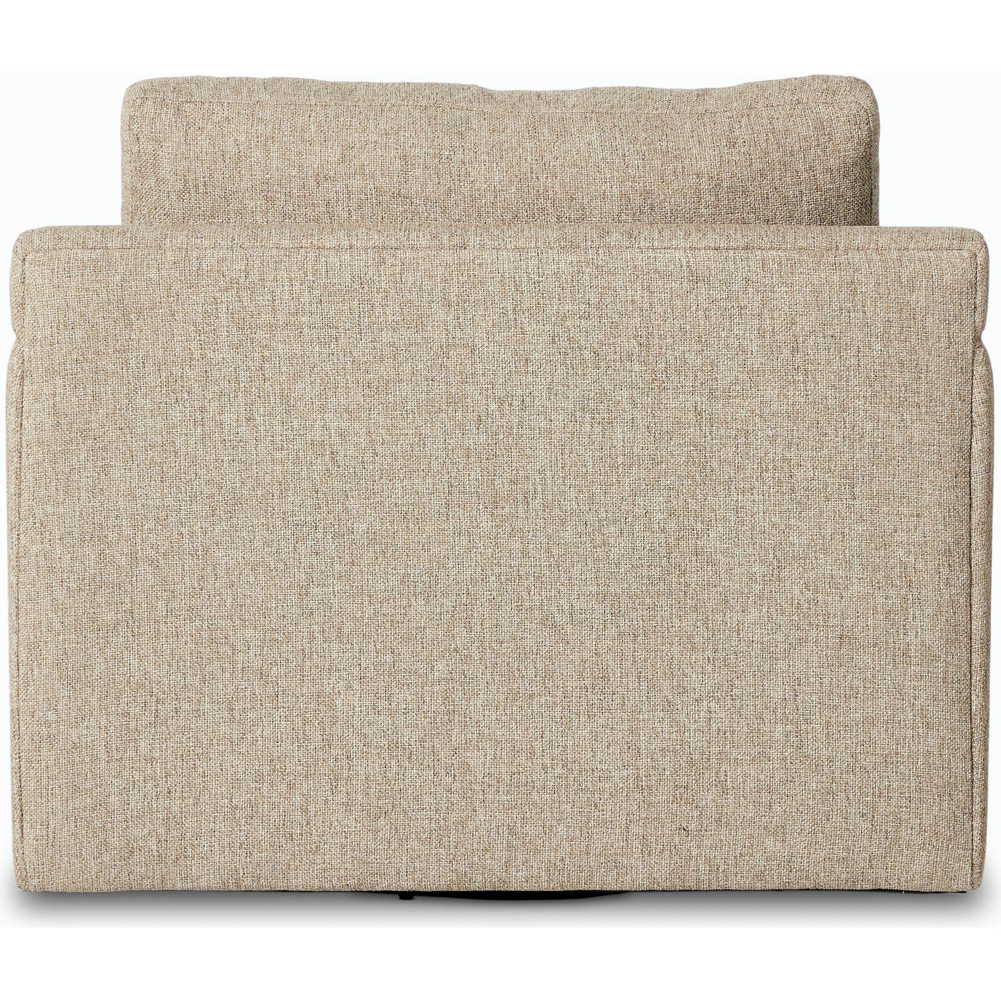 Hampton Swivel Chair by Four Hands in delta sand. Made from 97.42% olefin 2.58% polyester, pine plywood, 100% polyester in a modern style.