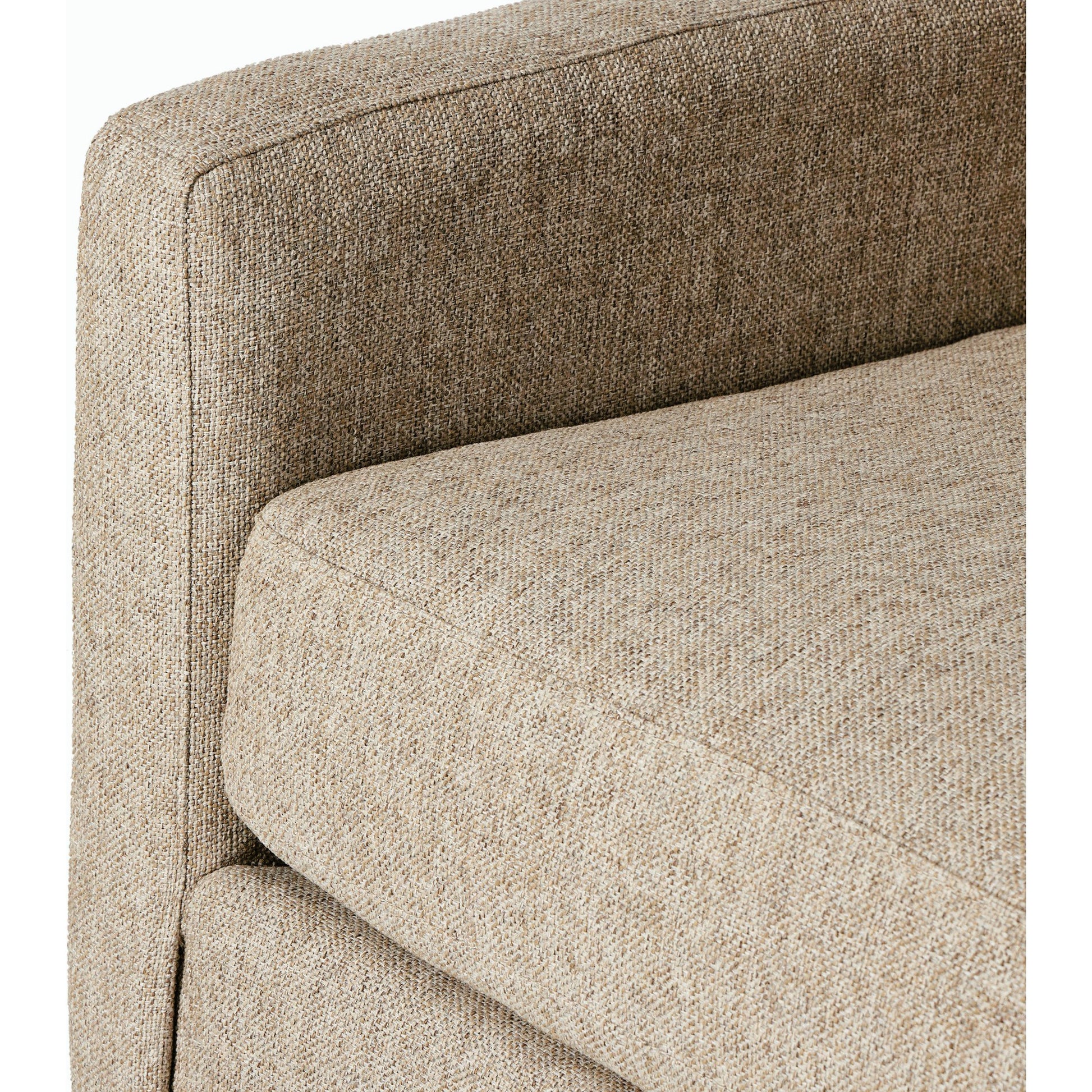 Hampton Swivel Chair by Four Hands in delta sand. Made from 97.42% olefin 2.58% polyester, pine plywood, 100% polyester in a modern style.