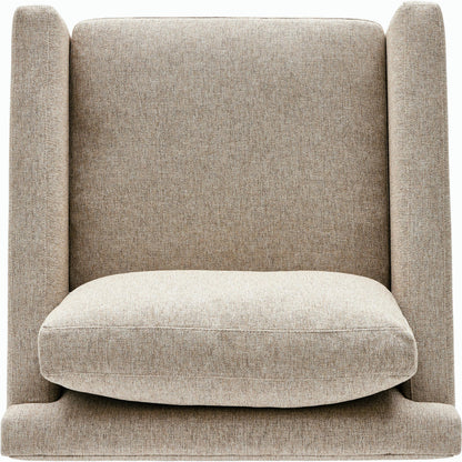 Hampton Swivel Chair by Four Hands in delta sand. Made from 97.42% olefin 2.58% polyester, pine plywood, 100% polyester in a modern style.