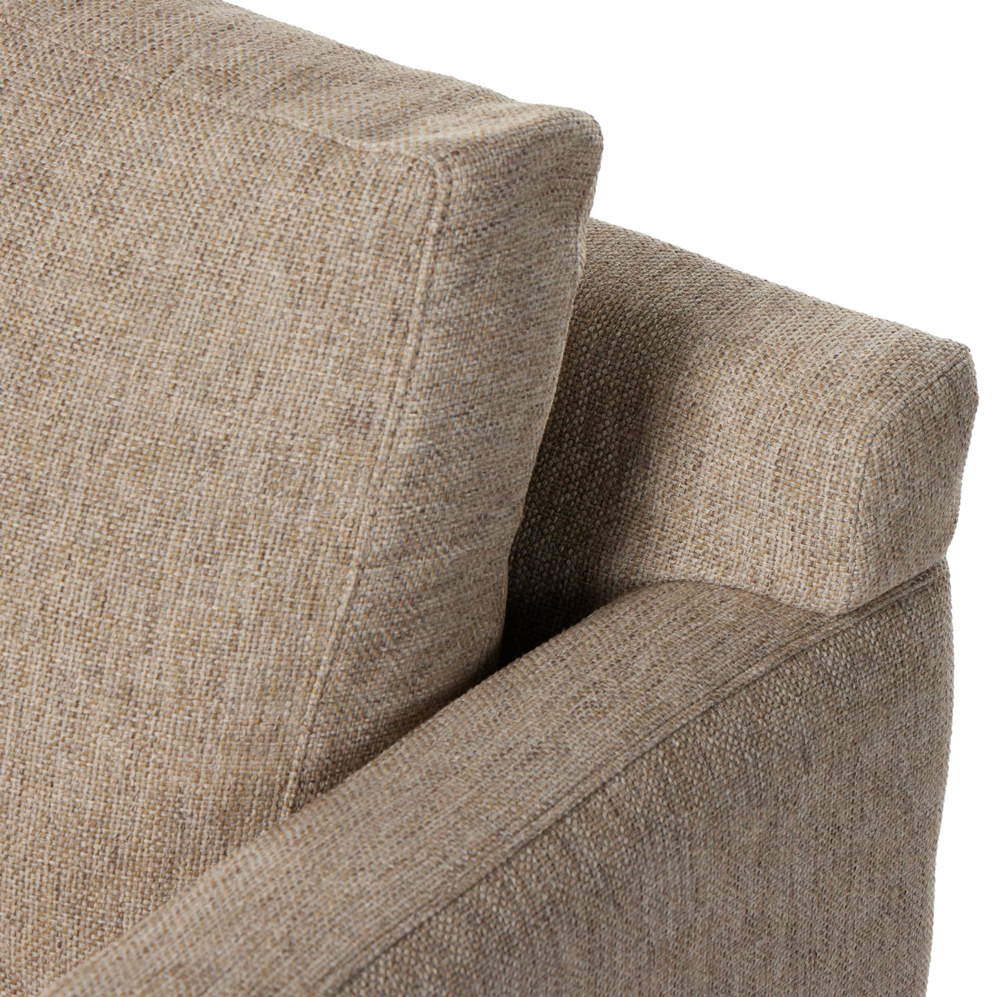 008 SI-2001432 | Additional Silo | Hampton Swivel Chair by Four Hands in delta sand. Made from 97.42% olefin 2.58% polyester, pine plywood, 100% polyester in a modern style.