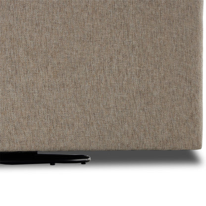 Hampton Swivel Chair by Four Hands in delta sand. Made from 97.42% olefin 2.58% polyester, pine plywood, 100% polyester in a modern style.