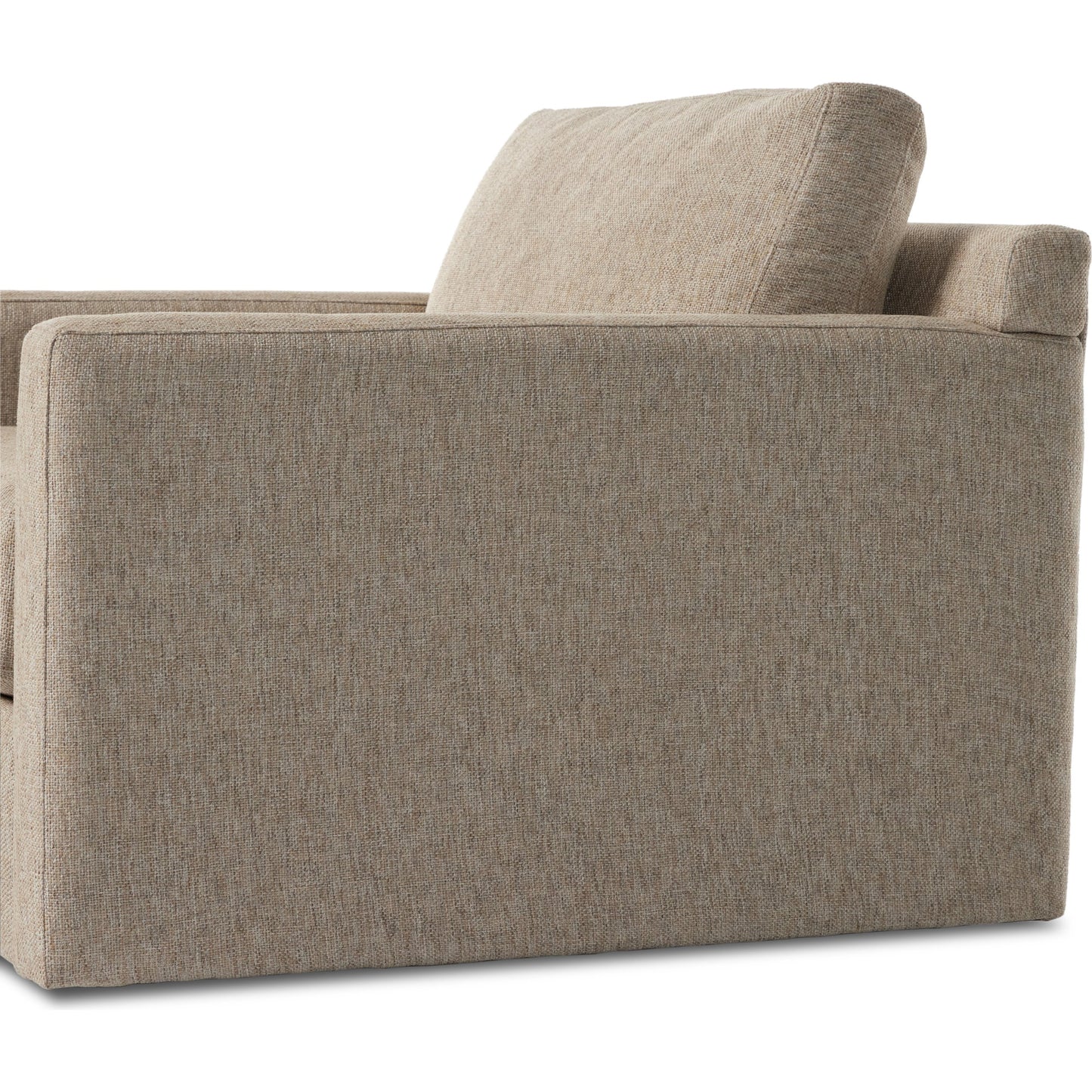 012 SI-2001432 | Additional Silo | Hampton Swivel Chair by Four Hands in delta sand. Made from 97.42% olefin 2.58% polyester, pine plywood, 100% polyester in a modern style.