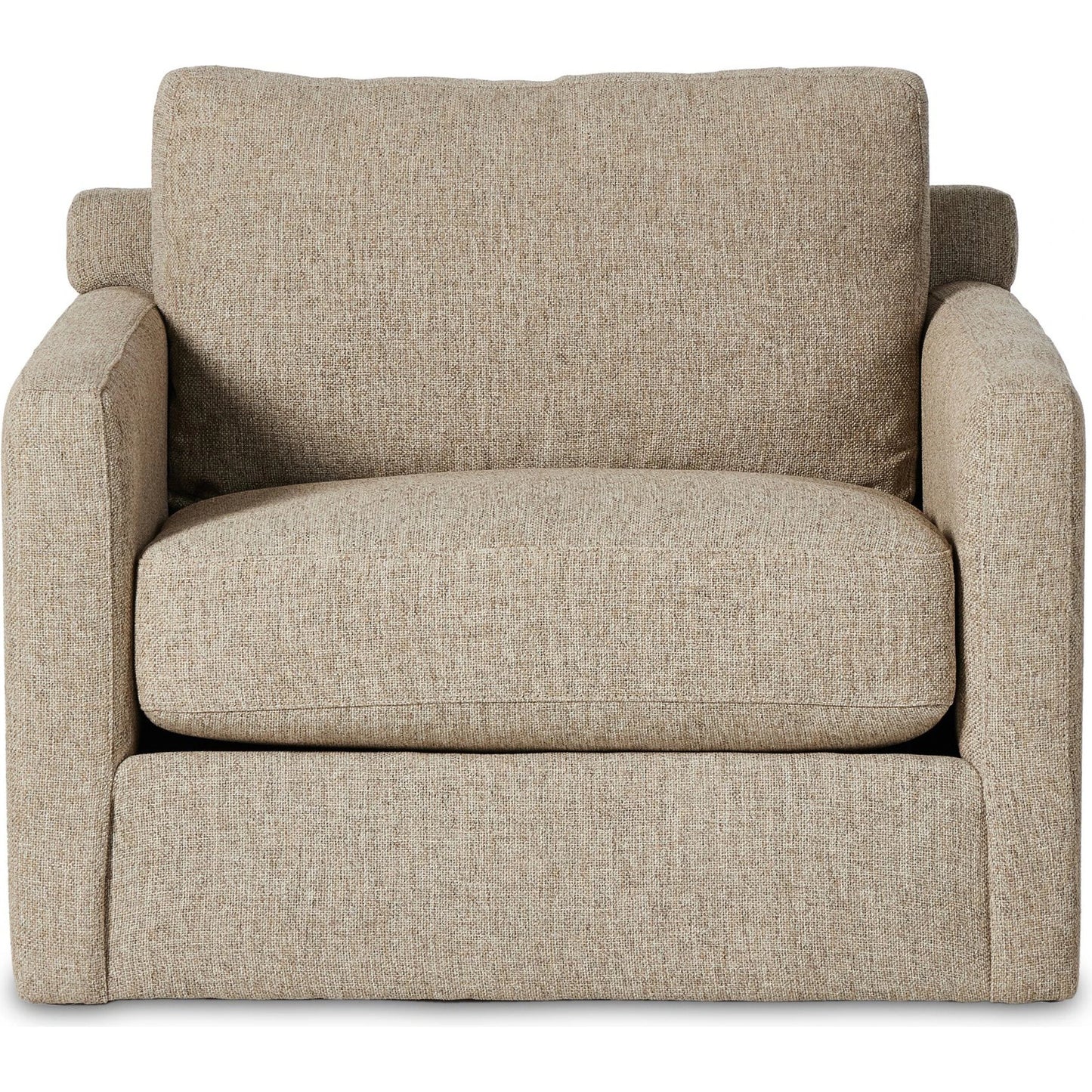 013 SI-2001432 | Additional Silo | Hampton Swivel Chair by Four Hands in delta sand. Made from 97.42% olefin 2.58% polyester, pine plywood, 100% polyester in a modern style.