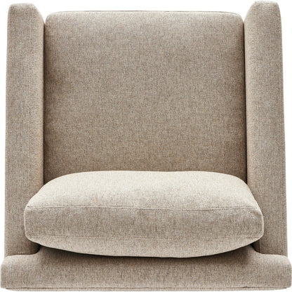 Hampton Swivel Chair by Four Hands in delta sand. Made from 97.42% olefin 2.58% polyester, pine plywood, 100% polyester in a modern style.