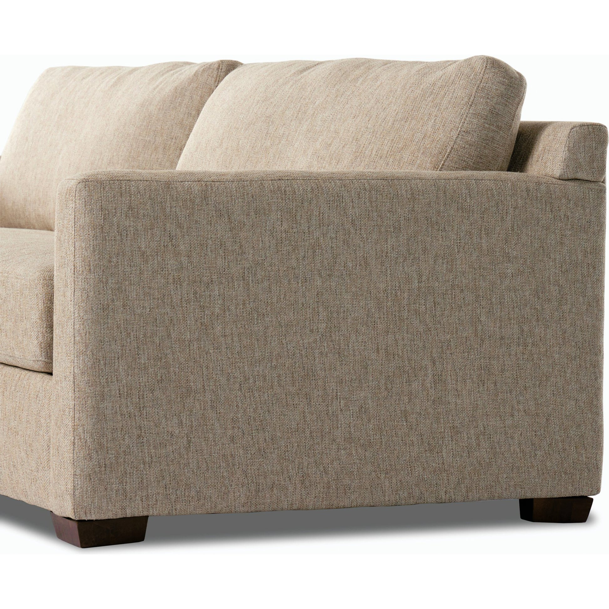 Hampton Sofa by Four Hands in delta sand. Made from 97.42% olefin 2.58% polyester, pine plywood, 100% polyester in a modern style.