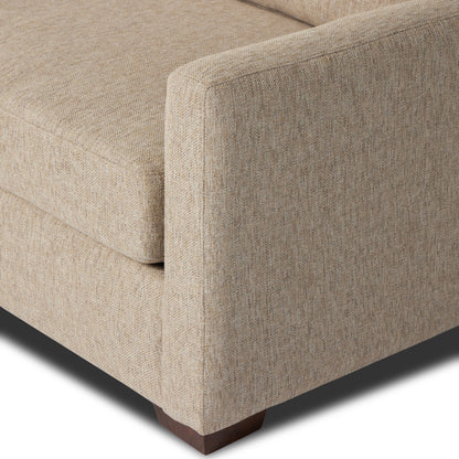 Hampton Sofa by Four Hands in delta sand. Made from 97.42% olefin 2.58% polyester, pine plywood, 100% polyester in a modern style.
