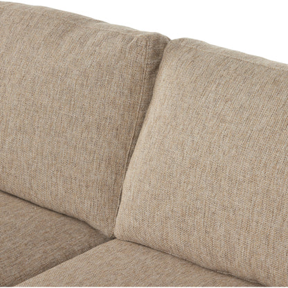 Hampton Sofa by Four Hands in delta sand. Made from 97.42% olefin 2.58% polyester, pine plywood, 100% polyester in a modern style.