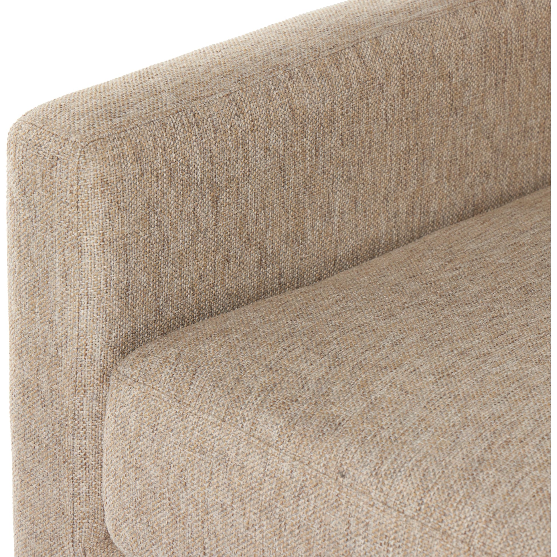 Hampton Sofa by Four Hands in delta sand. Made from 97.42% olefin 2.58% polyester, pine plywood, 100% polyester in a modern style.