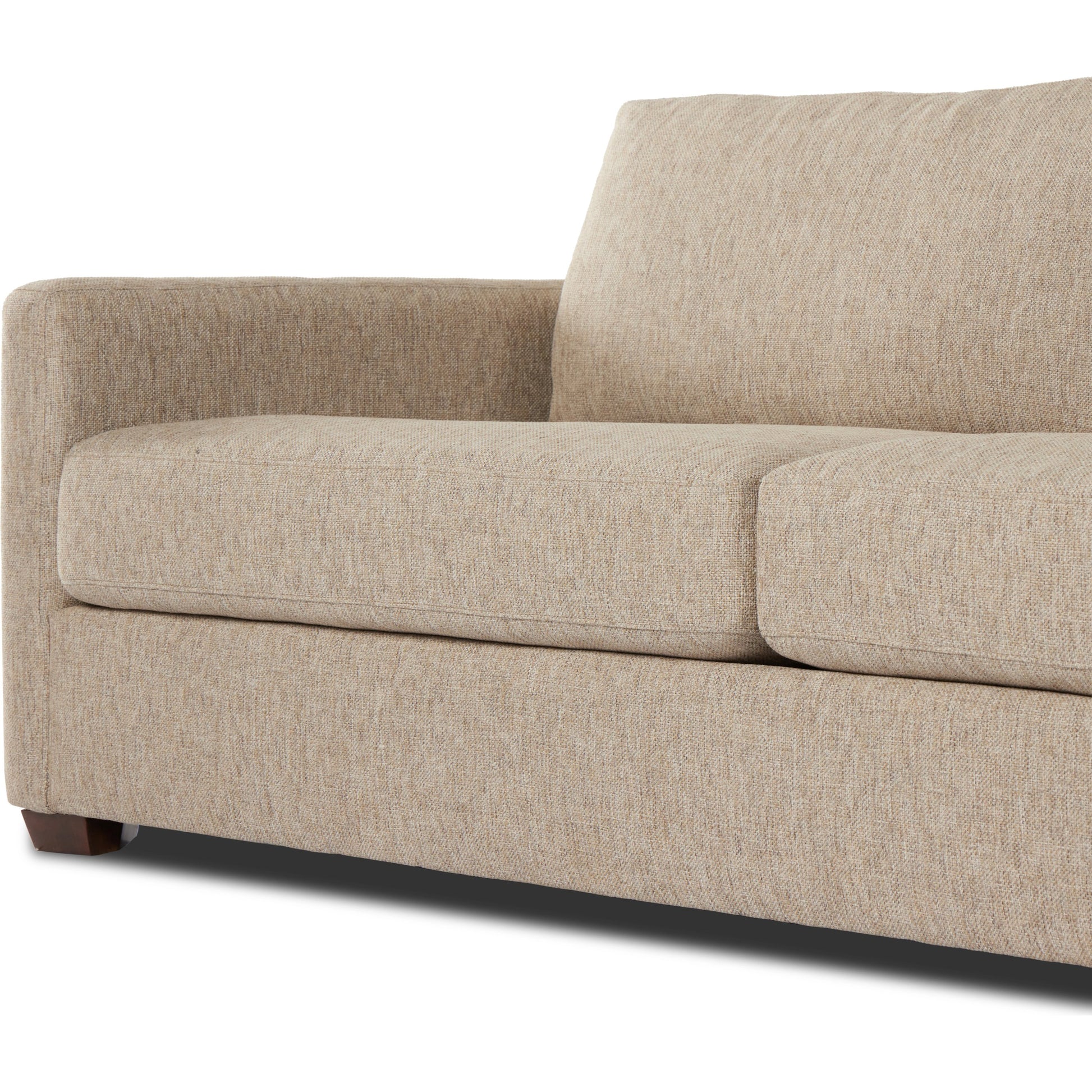 Hampton Sofa by Four Hands in delta sand. Made from 97.42% olefin 2.58% polyester, pine plywood, 100% polyester in a modern style.
