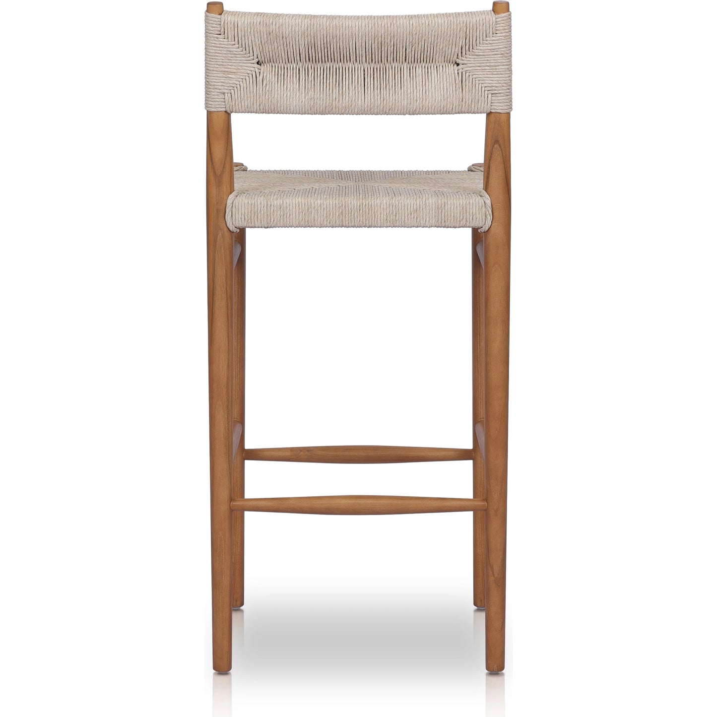 004 SI-2074439 | Additional Silo | Lomas Bar Stool by Four Hands in vintage white and natural teak. Made from solid teak, 100% polyethylene in a modern style.