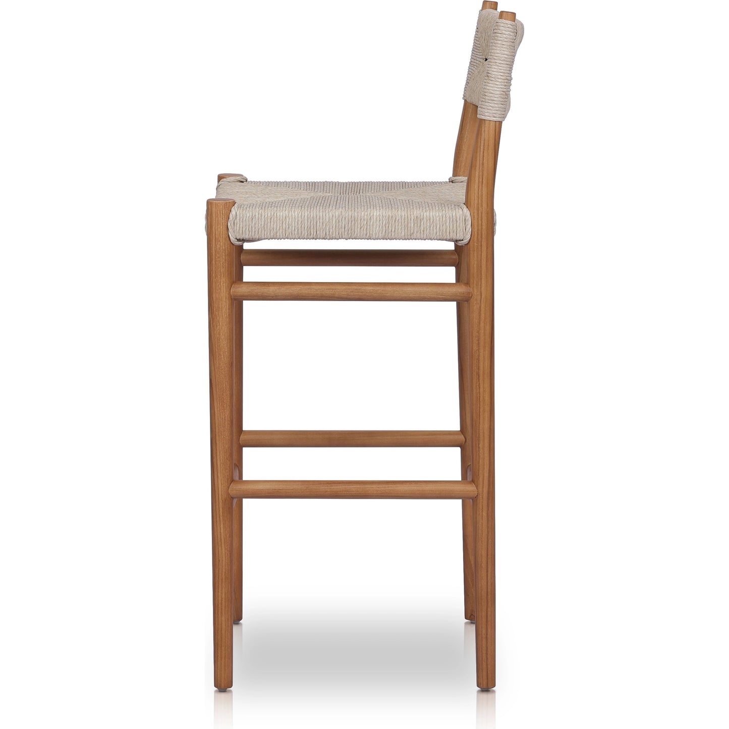 003 SI-2074439 | Additional Silo | Lomas Bar Stool by Four Hands in vintage white and natural teak. Made from solid teak, 100% polyethylene in a modern style.