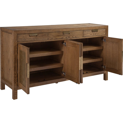 Barnaby Buffet by Artistica Home in champagne bronze. Made from white oak in a unique style.