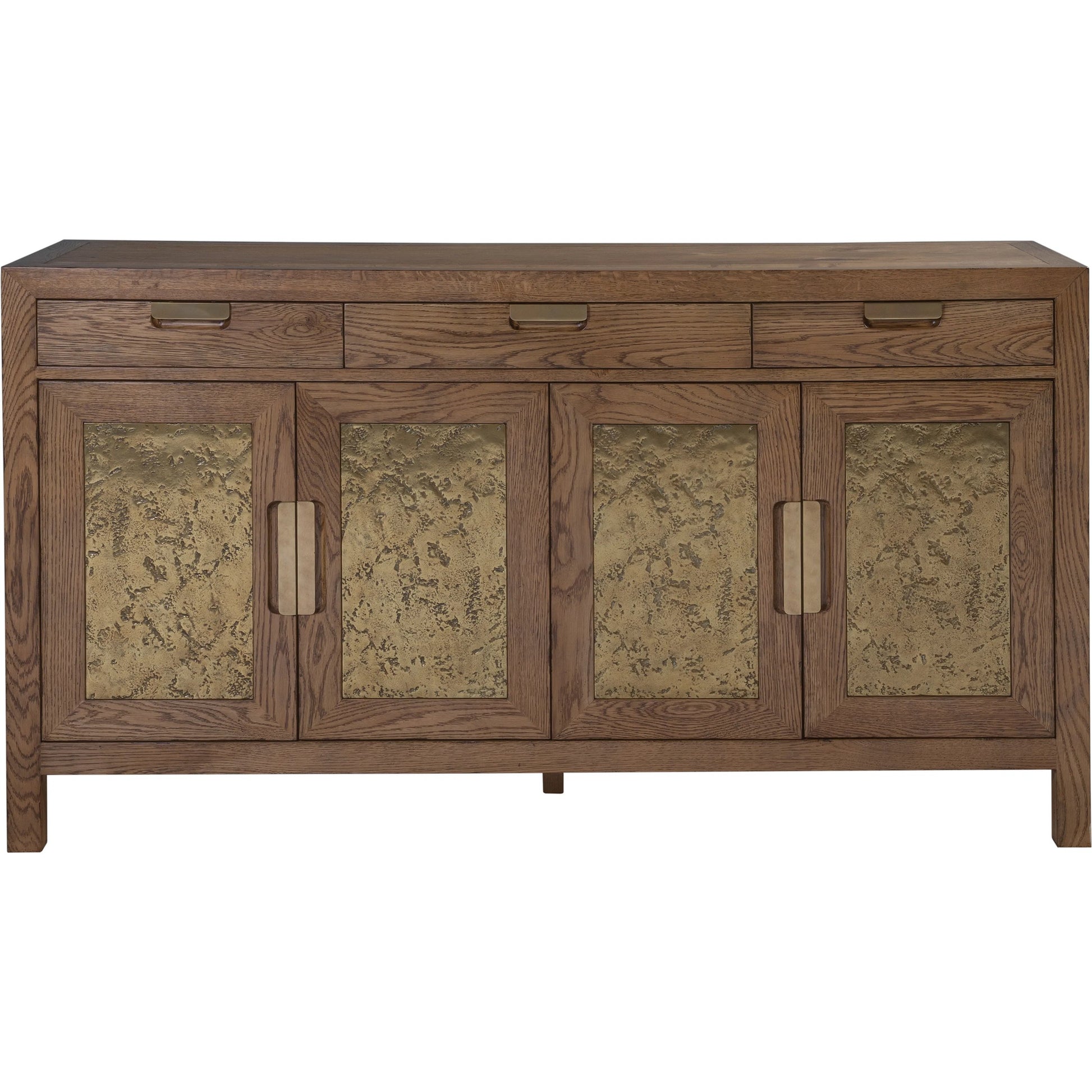 Barnaby Buffet by Artistica Home in champagne bronze. Made from white oak in a unique style.