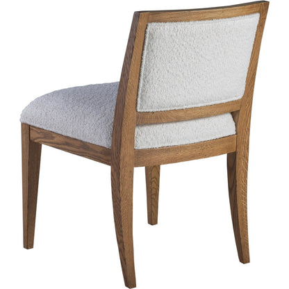 Barnaby Upholstered Side Chair by Artistica Home in white, ivory and champagne bronze. Made from white oak, fabric in a unique style.