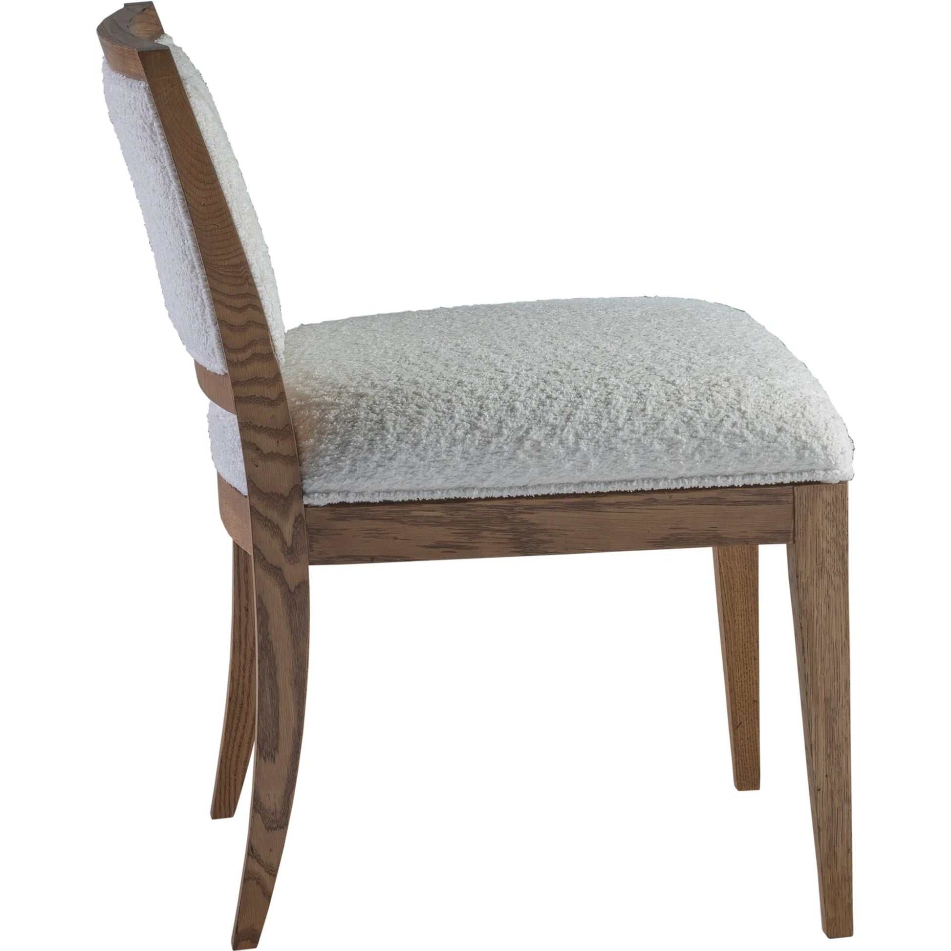 Barnaby Upholstered Side Chair by Artistica Home in white, ivory and champagne bronze. Made from white oak, fabric in a unique style.