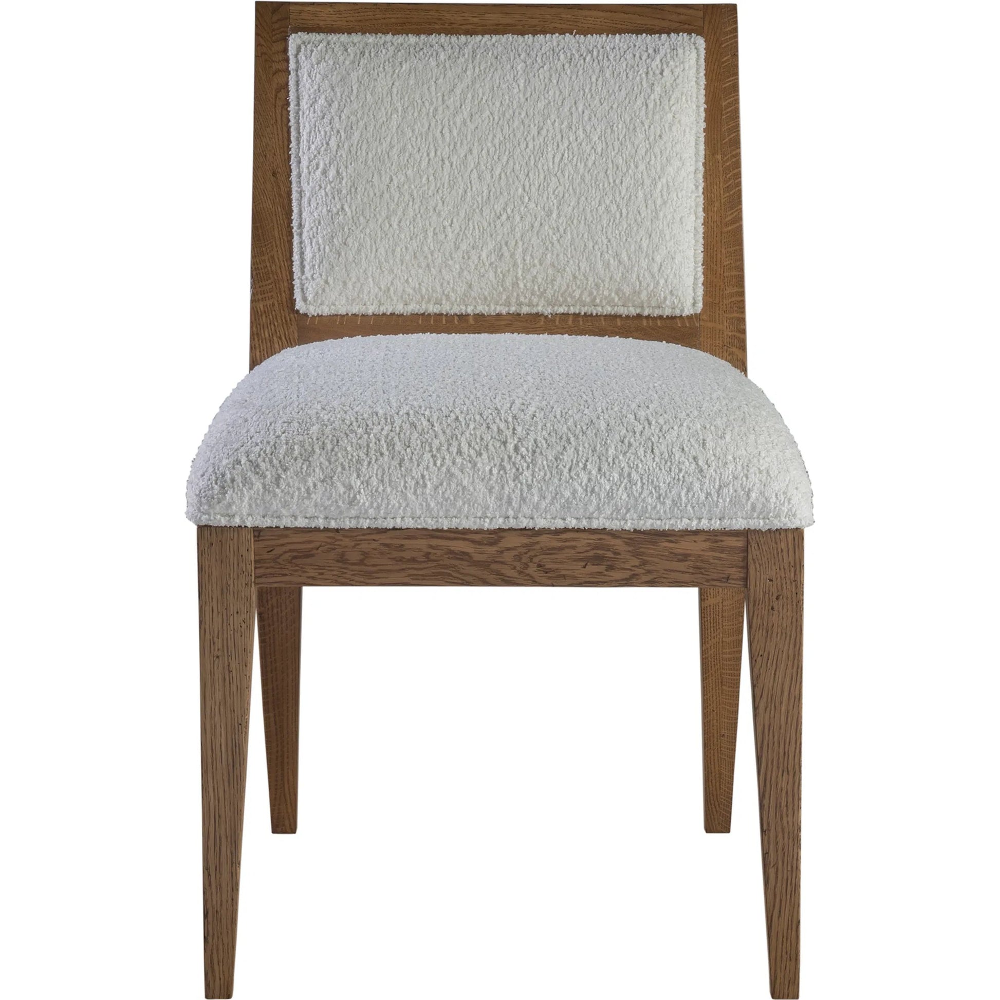 Barnaby Upholstered Side Chair by Artistica Home in white, ivory and champagne bronze. Made from white oak, fabric in a unique style.