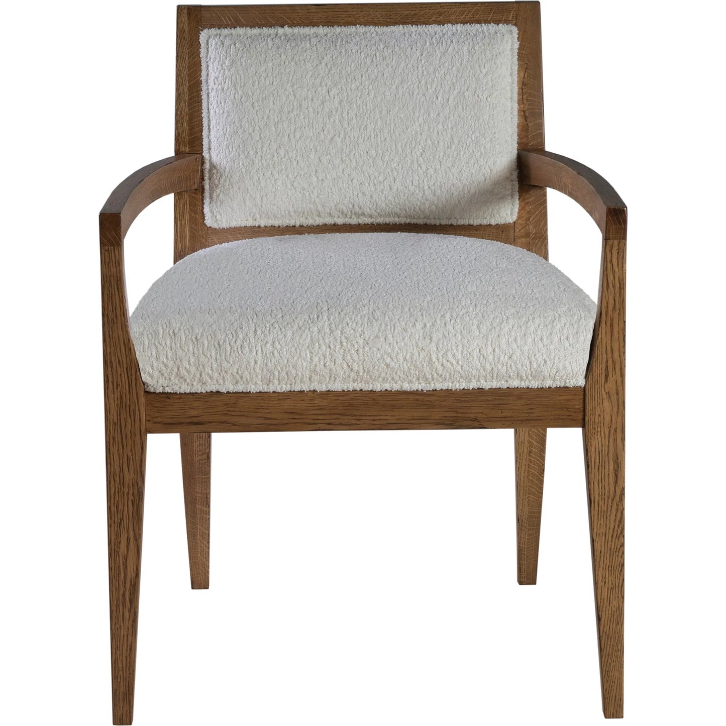 007 SI-2540397 | Additional Silo | Barnaby Upholstered Arm Chair by Artistica Home in white, ivory and champagne bronze. Made from white oak, fabric in a unique style.