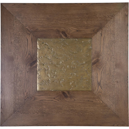 Barnaby Square Cocktail Table by Artistica Home in champagne bronze. Made from white oak in a unique style.