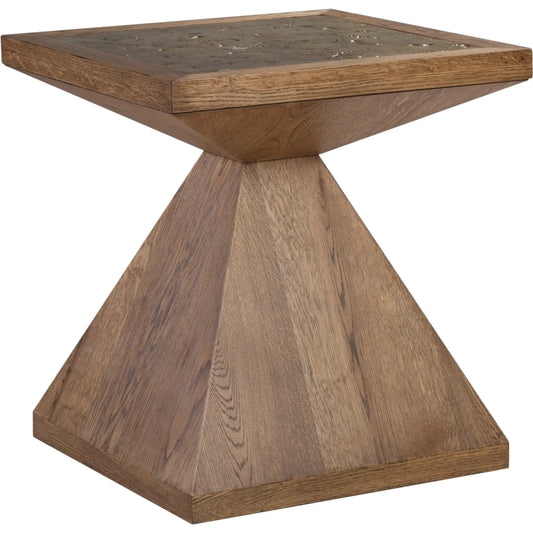 001 SI-2540401 | Primary Silo | Barnaby Square End Table by Artistica Home in champagne bronze. Made from white oak in a unique style.