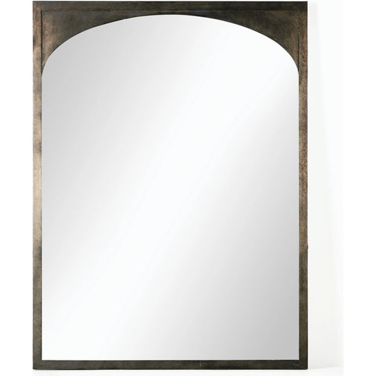 Troyes Floor Mirror by Four Hands in burnished charcoal. Made from iron, mirror, engineered hardwood in a modern style.