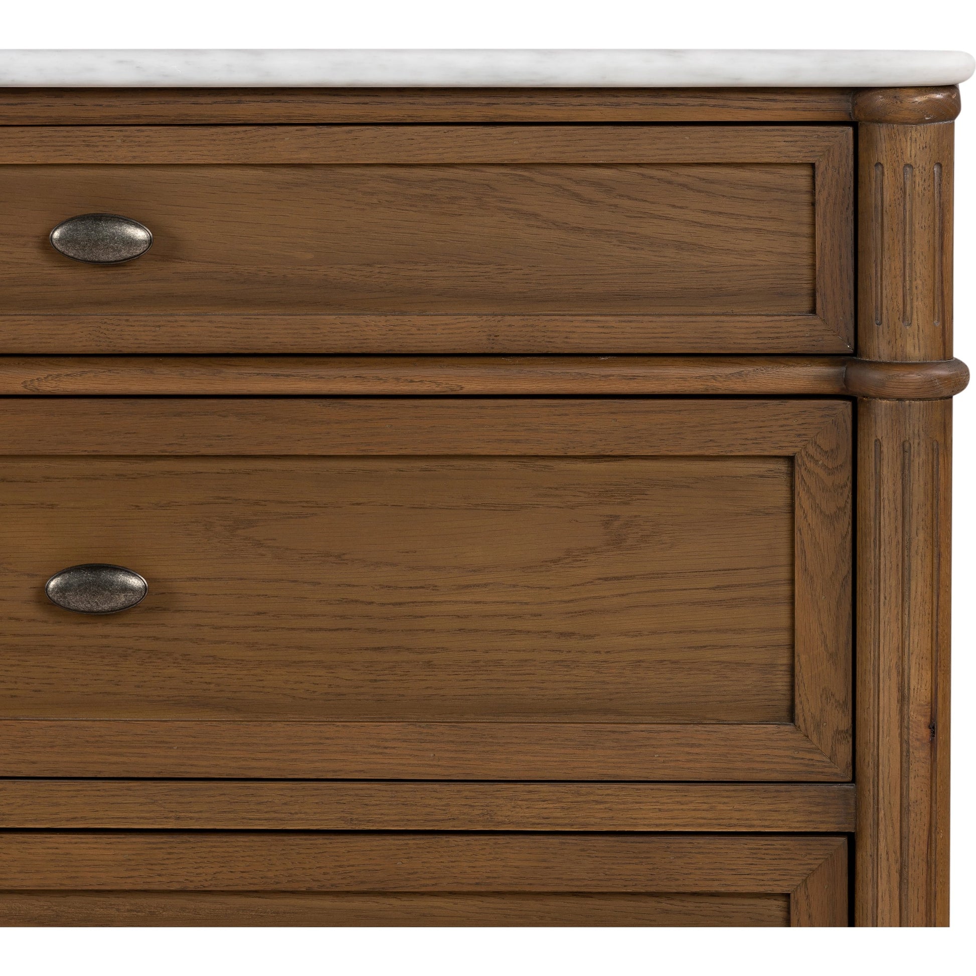 Toulouse 6 Drawer Dresser by Four Hands in toasted oak. Made from solid oak, oak veneer, zinc alloy in a modern style.
