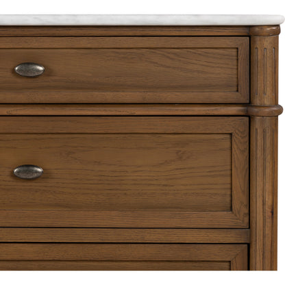 Toulouse 6 Drawer Dresser by Four Hands in toasted oak. Made from solid oak, oak veneer, zinc alloy in a modern style.