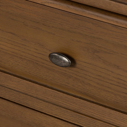 Toulouse 6 Drawer Dresser by Four Hands in toasted oak. Made from solid oak, oak veneer, zinc alloy in a modern style.