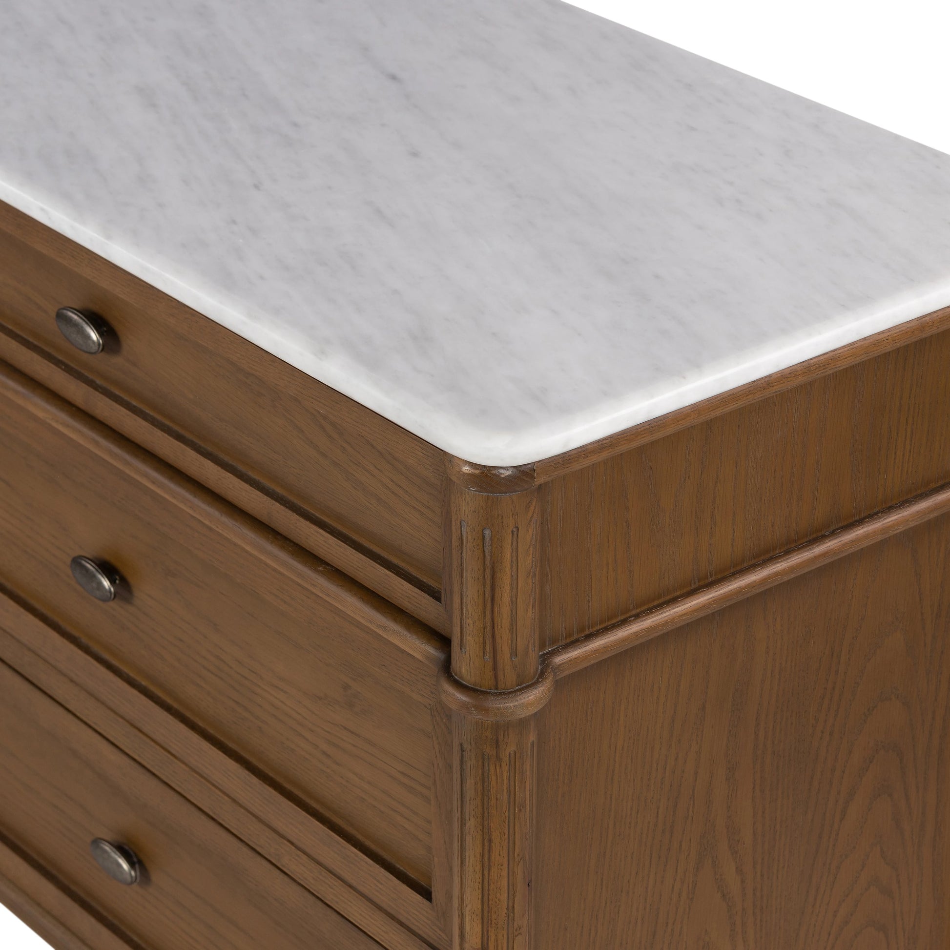 Toulouse 6 Drawer Dresser by Four Hands in toasted oak. Made from solid oak, oak veneer, zinc alloy in a modern style.