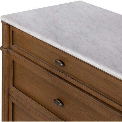 Toulouse 6 Drawer Dresser by Four Hands in toasted oak. Made from solid oak, oak veneer, zinc alloy in a modern style.