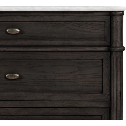 Toulouse 6 Drawer Dresser by Four Hands in toasted oak. Made from solid oak, oak veneer, zinc alloy in a modern style.